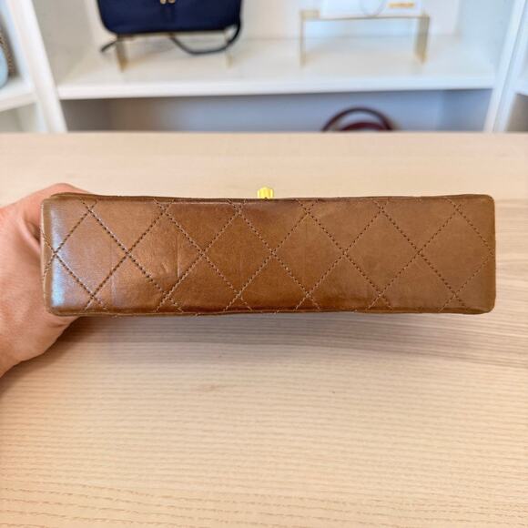 Chanel Lambskin Double Flap Vintage 1988 24K Gold Brown - Picture 11 of 16